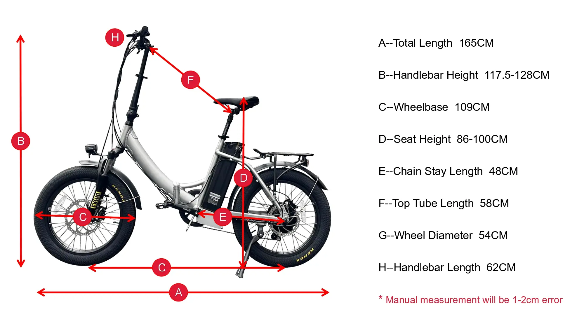 Geometria de bicicleta elétrica dobrável