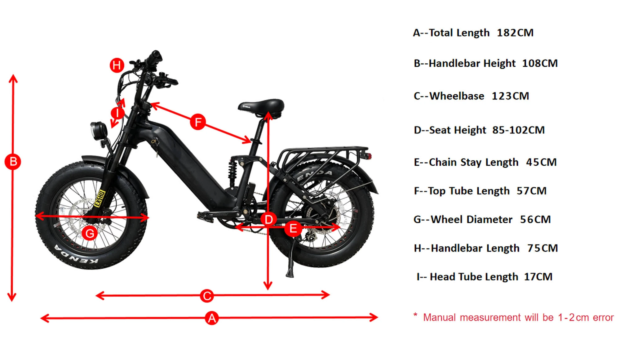 Geometria de bicicleta elétrica de alta velocidade