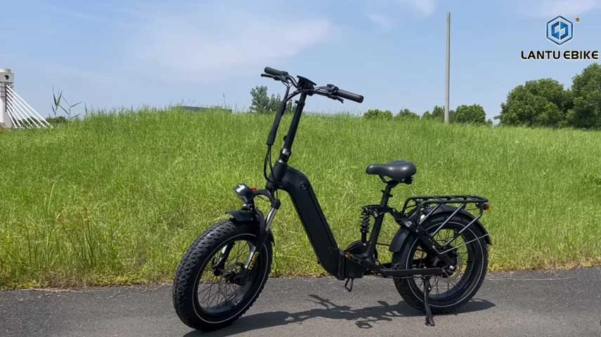 Nova chegada pneu gordo dobrável Ebike com sistema de transmissão de correia de portões